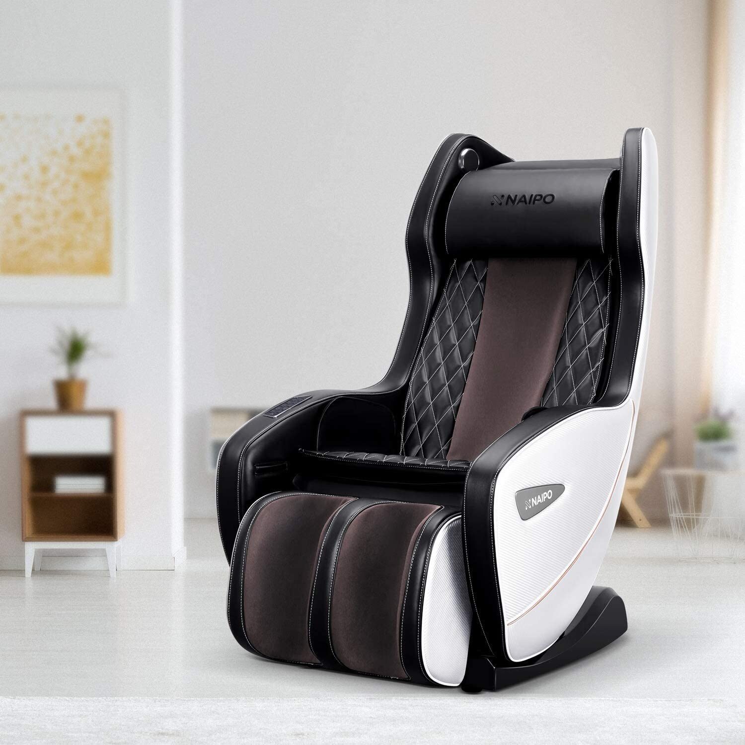 NAIPO Shiatsu Massagesessel Massagestuhl mit Klopfen Kneten Luft-Massage-System Bluetooth 3D Surround Sound Musik
