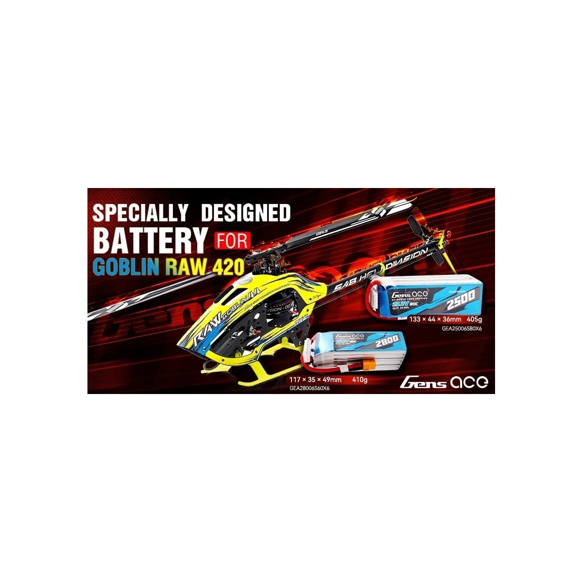 6s  2500mAh - 80C - Gens Ace XT60