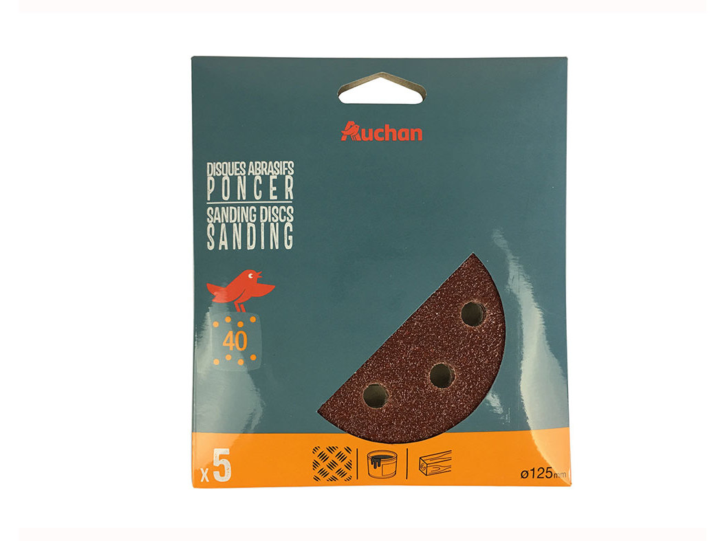 CONJUNTO DE 5 DISCOS AUCHAN PARA LIXADORA D125 G40