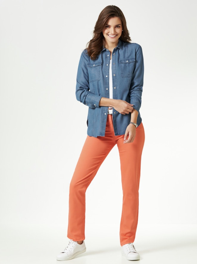 Lyocell-Jeansbluse Extraleicht