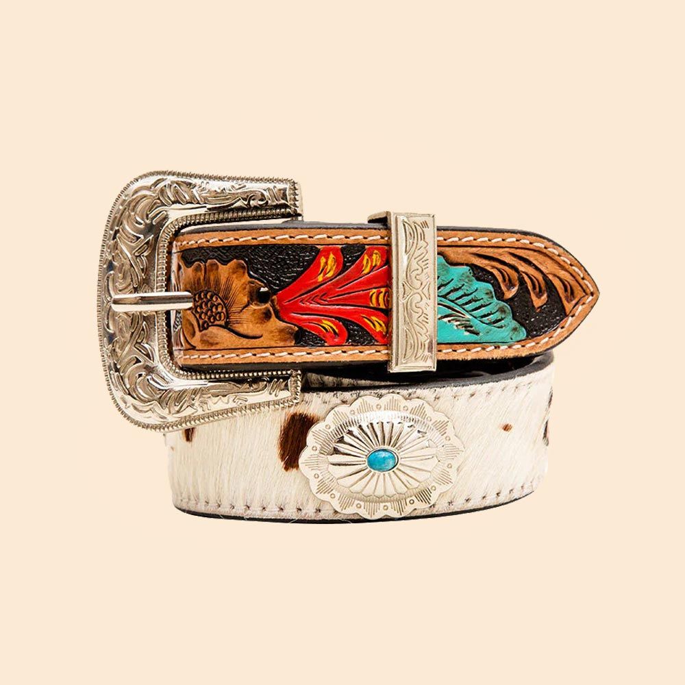 Myra Bag Cummerband Hand-Tooled Concho Belt