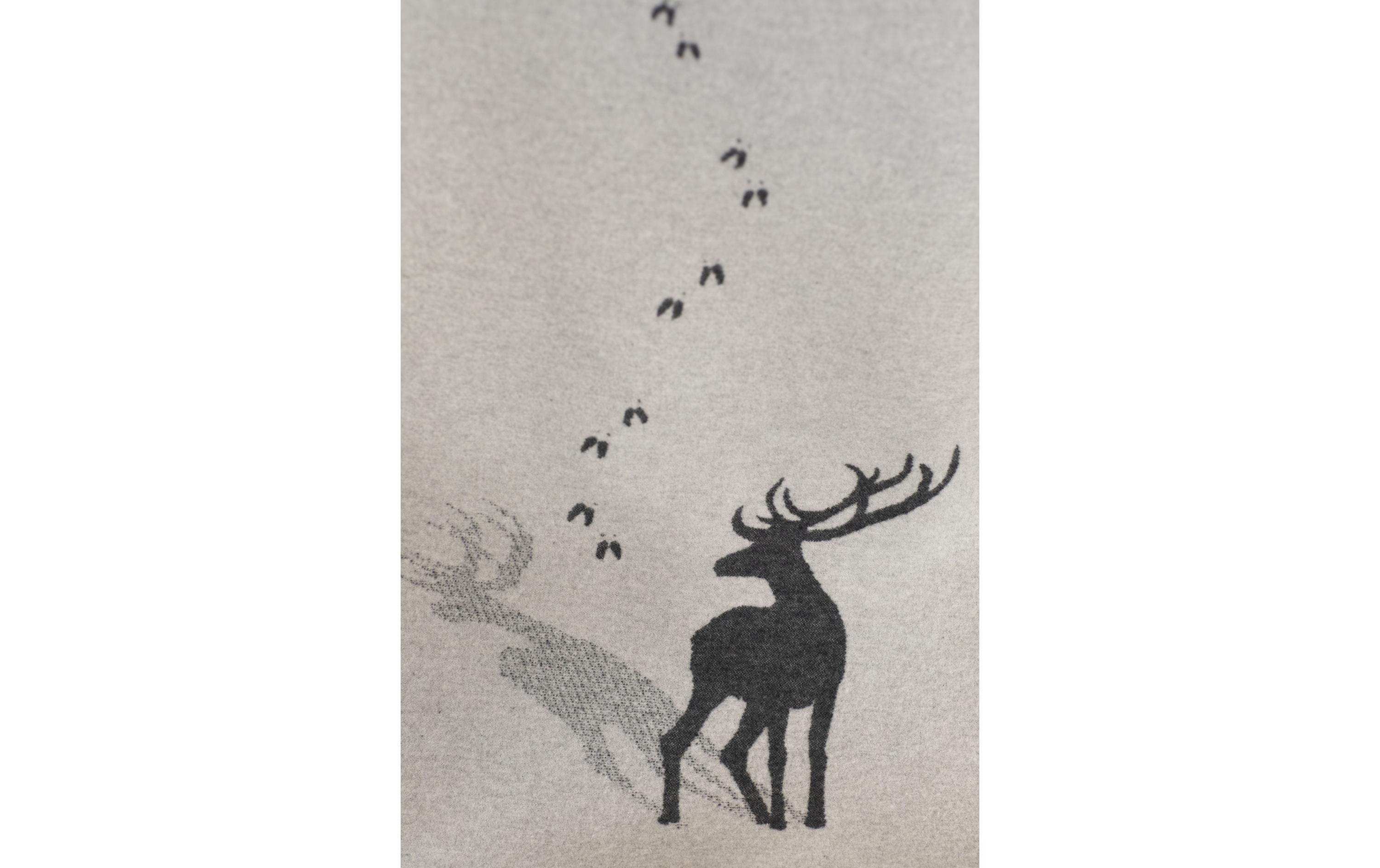 Decke Hirsch im Wald 140 x 200 cm, GrauWohndecke