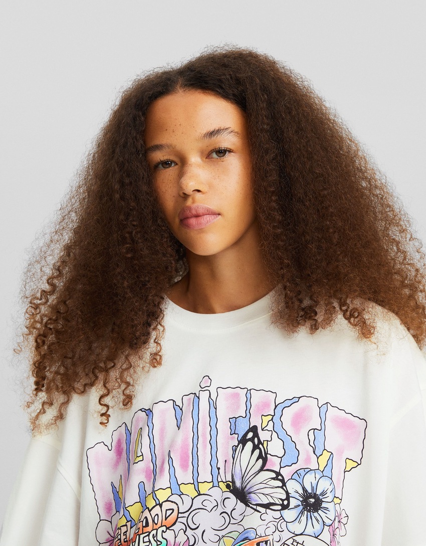 Camiseta de manga curta com estampa