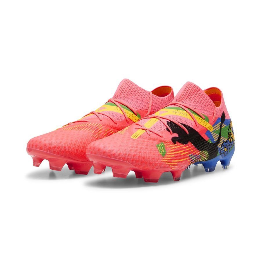 PUMA Future 7 Ultimate FG/AG NJR Copa - Crépuscule/Noir/Sun Stream/PUMA Green/Bleu ÉDITION LIMITÉE
