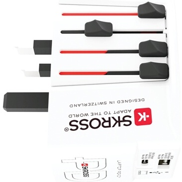 Adaptateur et convertisseur Skross Adaptateur 150 pays+ sortie USB + sortie Type C 65 watts + câble high speed charging 160 cm