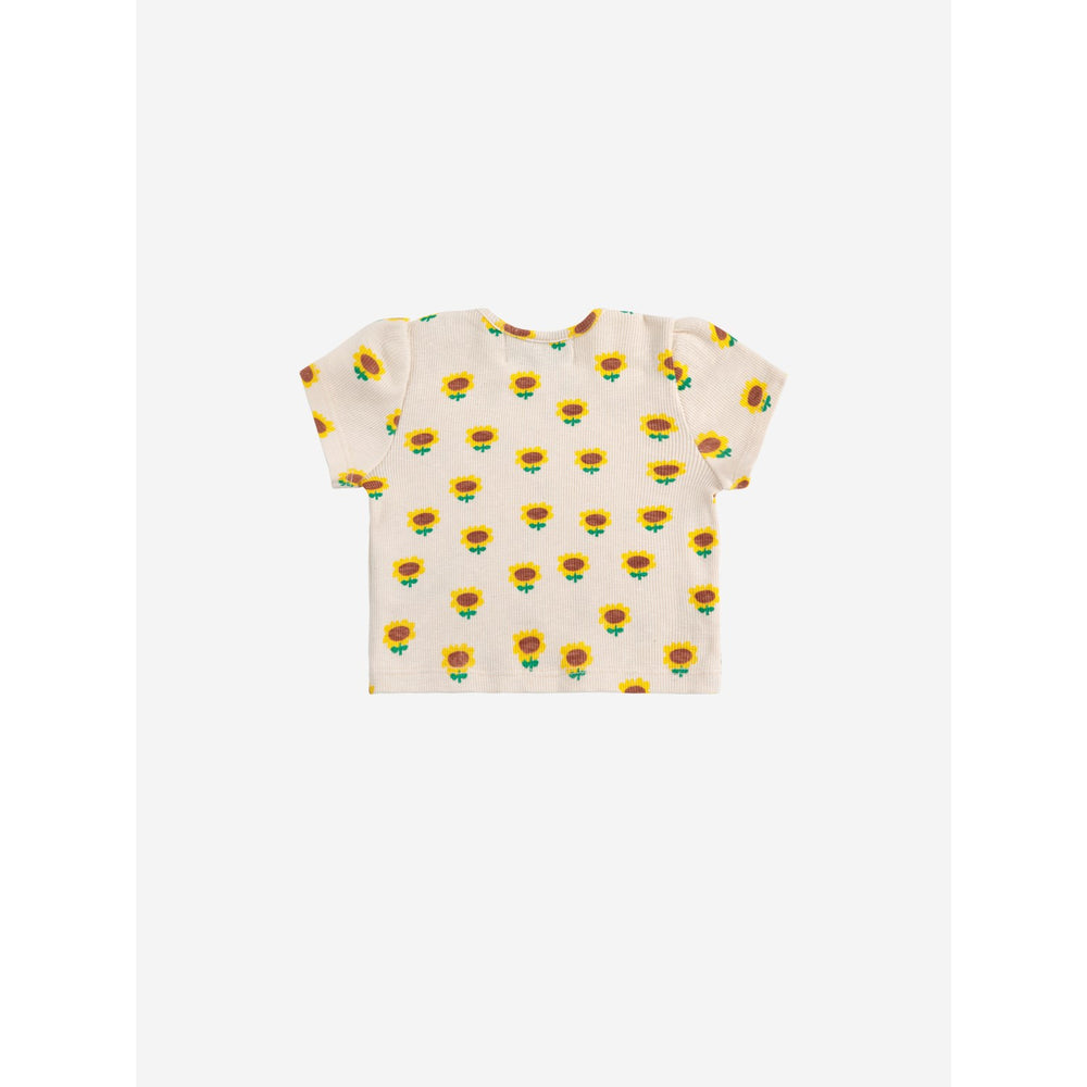 Køb Bobo Choses Beige Sunflower All Over Balloon Sleeve T-Shirt