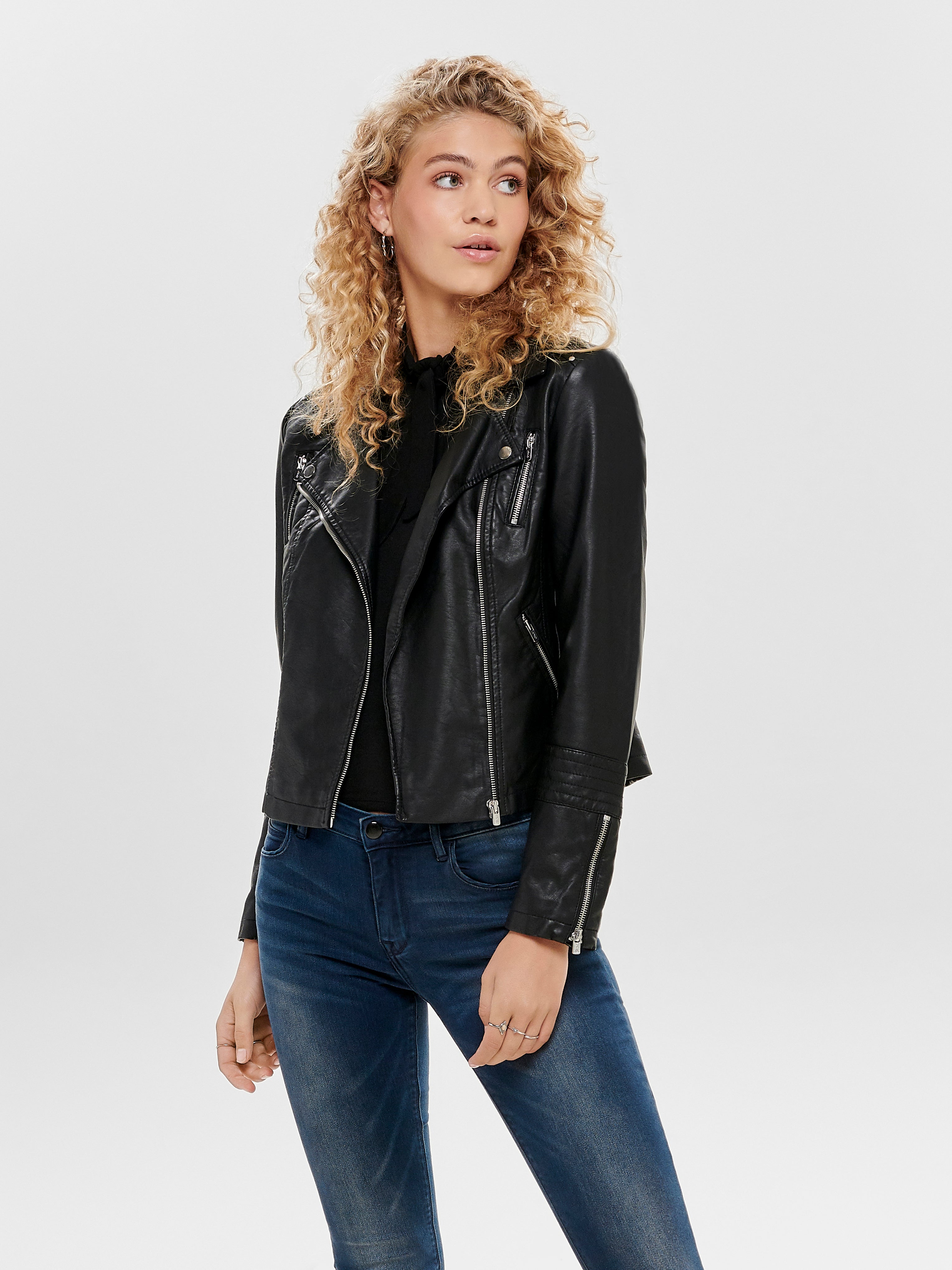 ONLGEMMA Kunstlederjacke Black