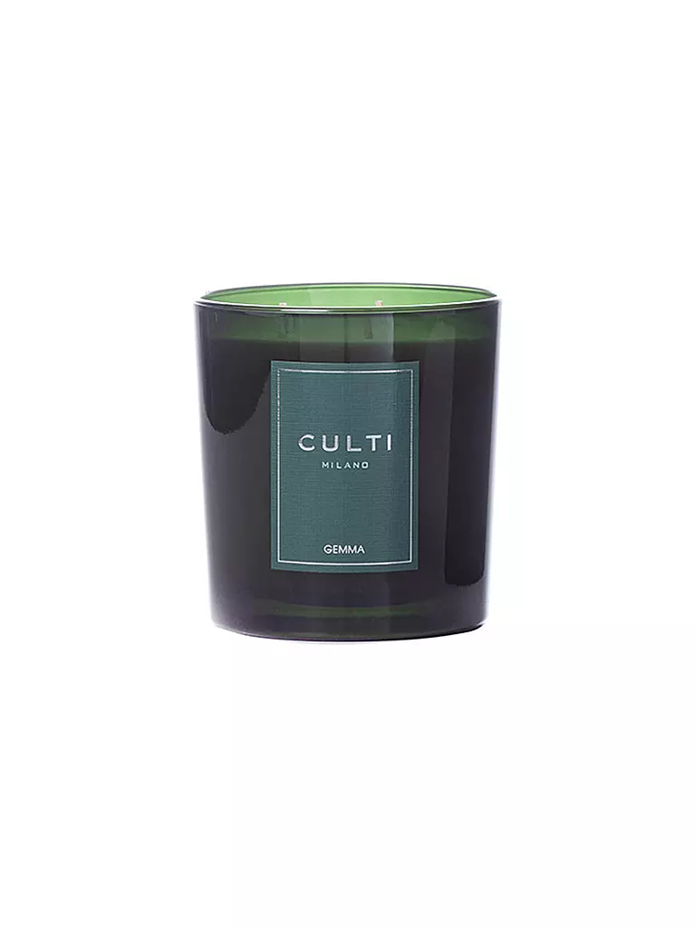 CULTI Weihnachtskerze 550g groß GEMMA Grün dunkelgrün