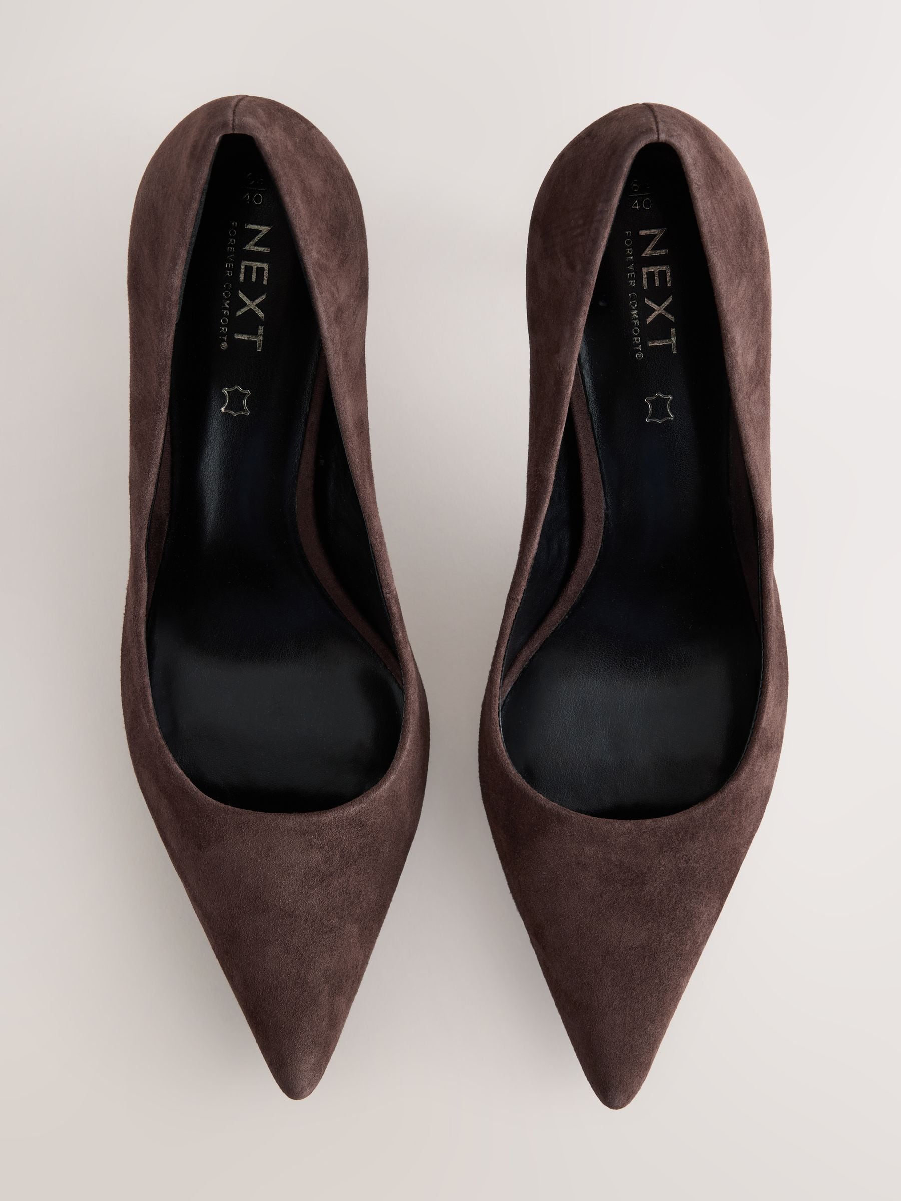 Chocoladebruin suède - Leren mid-court pumps