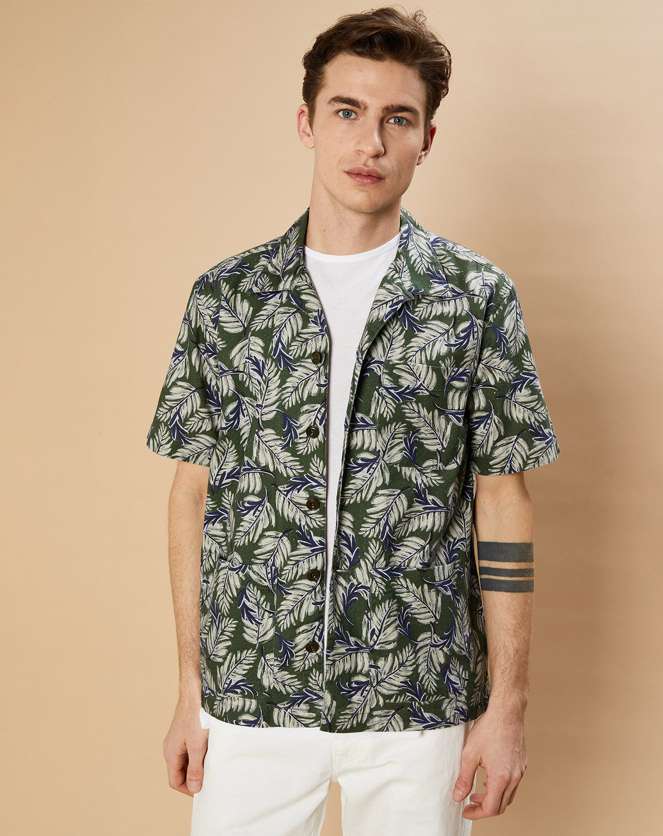 Hartford Chemise Regular Phil army bleue