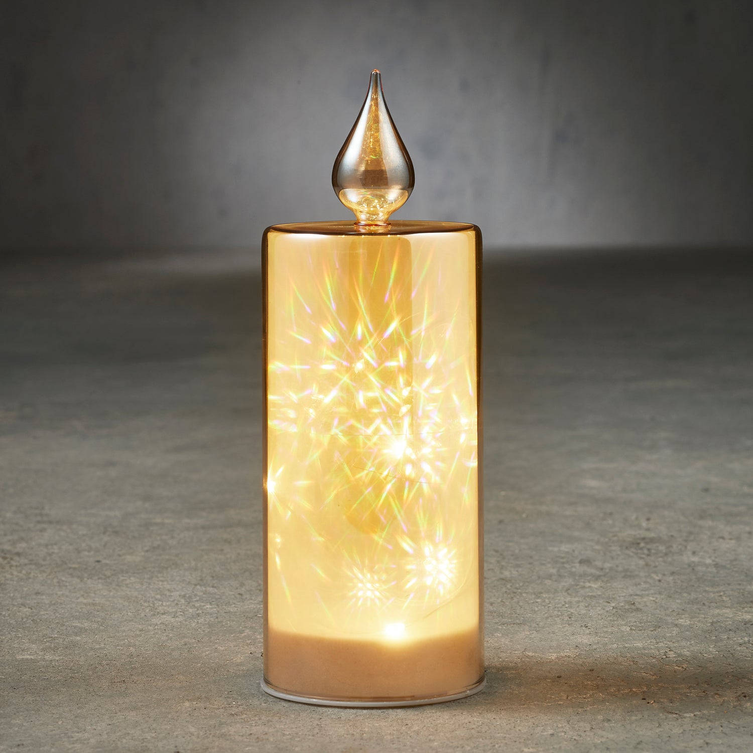 Luca Lighting LED kaars in glas goud D 8 H 22,5 cm
