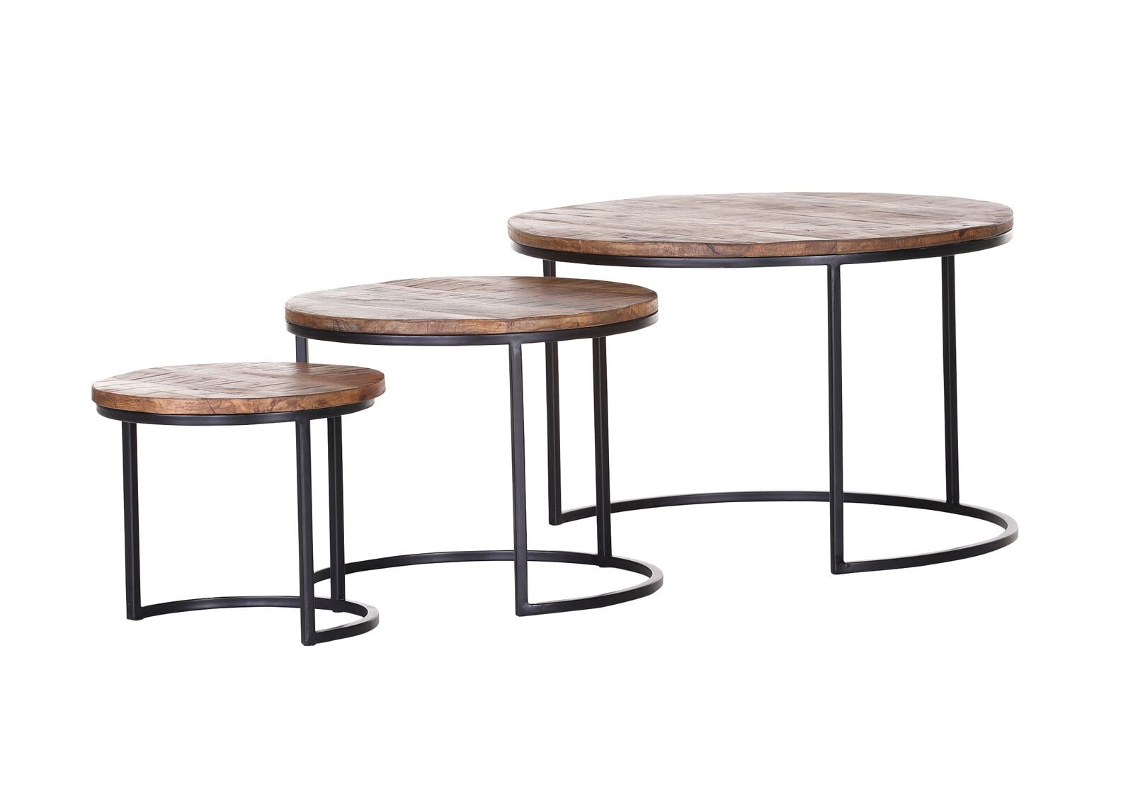 Beistelltisch JAY-JAY 3er Set braun/ schwarz
