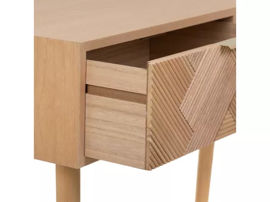Hall en bois avec 2 tiroirs marron 99x34x78