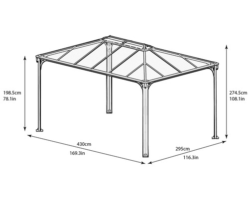 Gazebo Palram – Canopia Martinique 4300 430 x 295,5 cm antraciet
