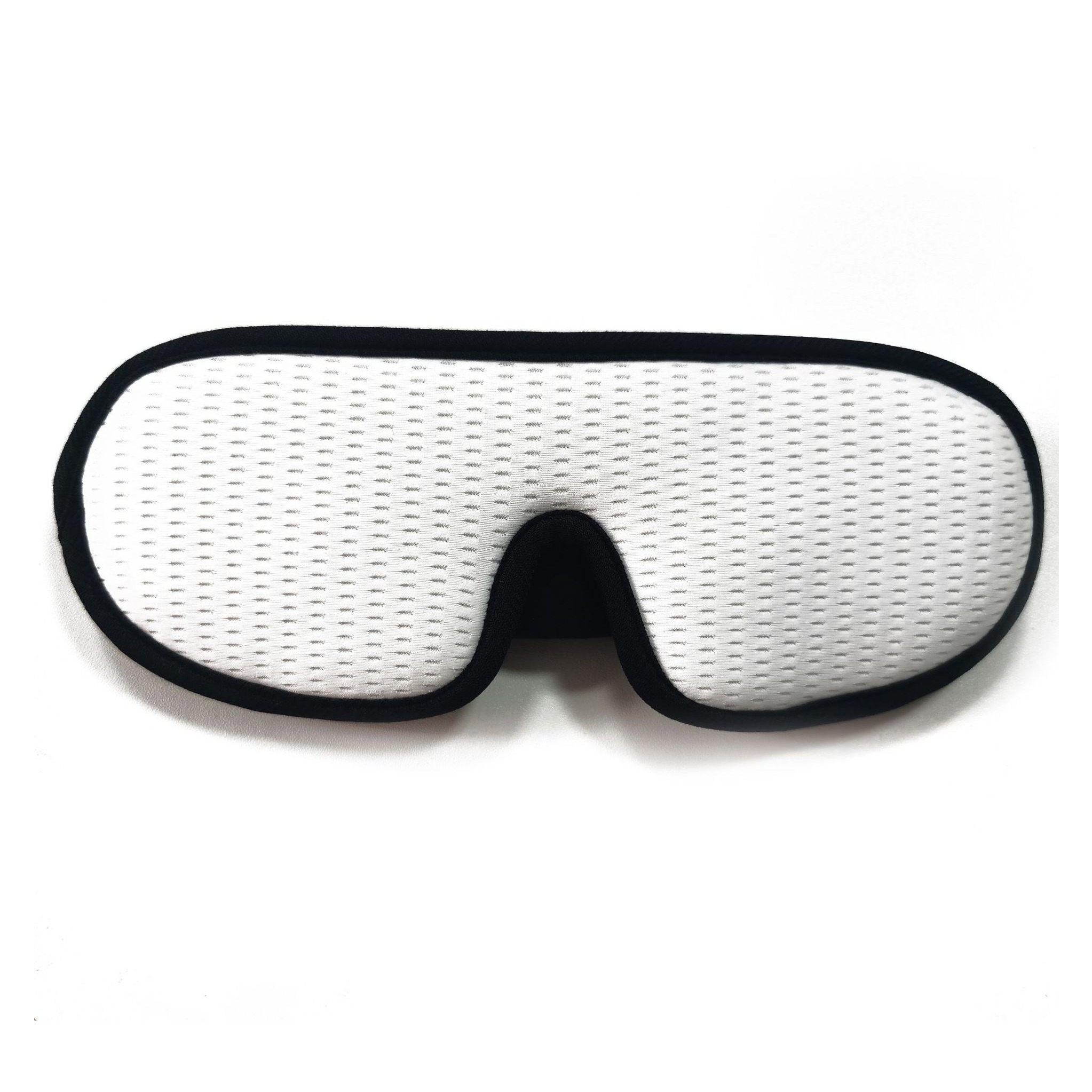 (62x9cm) 3D Augenmaske Gepolsterte Schlafmaske Licht Blockierende Nachtmaske Augenbinde mit Einbuchtung - Weiss