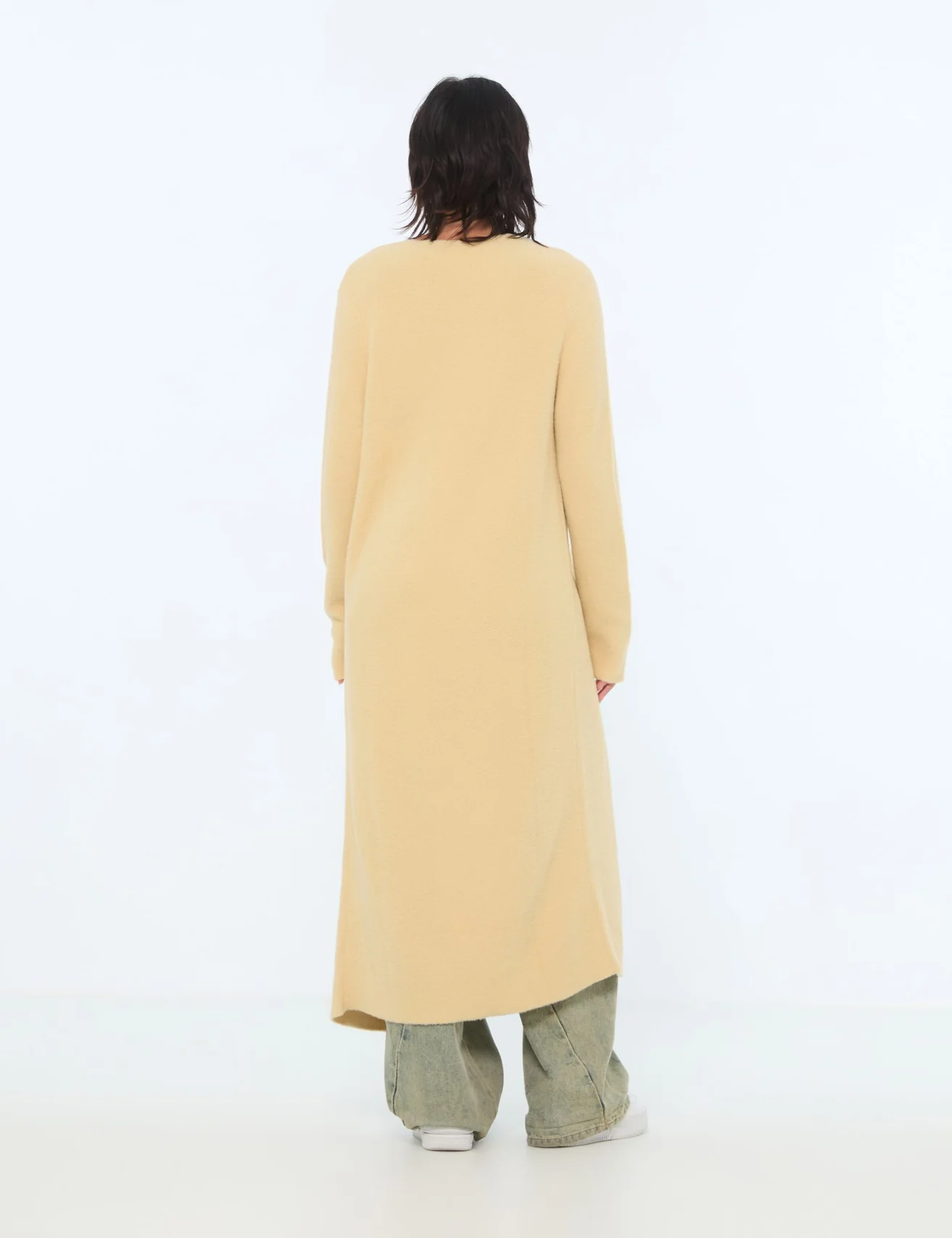 Long gilet beige moyen
