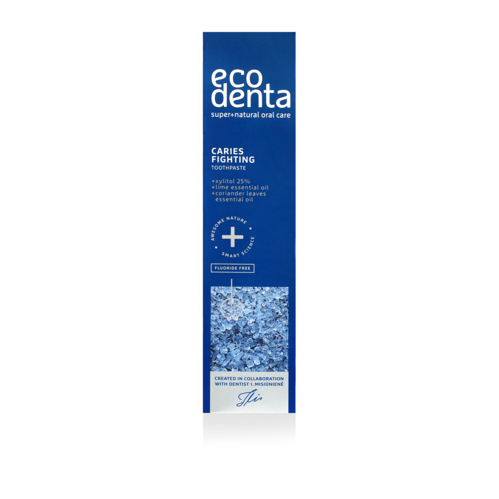 4x Ecodenta Tandpasta Tegen Caries met Xylitol Koriander & Limoenextract100 ml