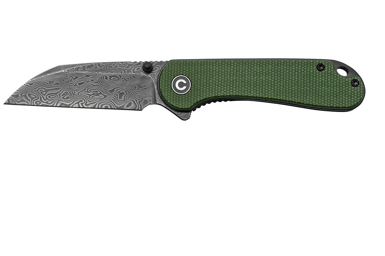 CIVIVI Elementum C18062AF-DS1 Green Micarta, Damascus Blade, zakmes
