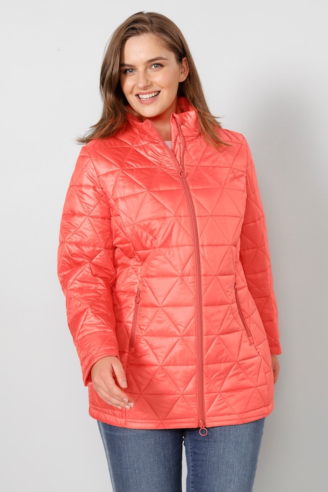 Steppjacke, Classic Fit, Rhombenstepp, Stehkragen, Langarm