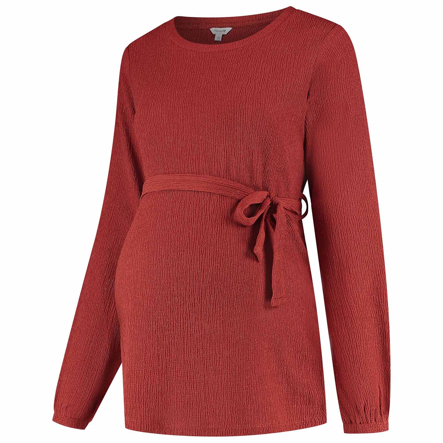 Prénatal zwangerschapsshirt lange mouwen effen oranje