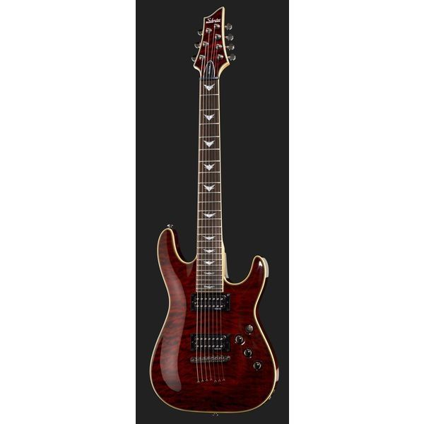 Schecter Diamond Omen 7 Extreme E-Gitarre schwarz/rot