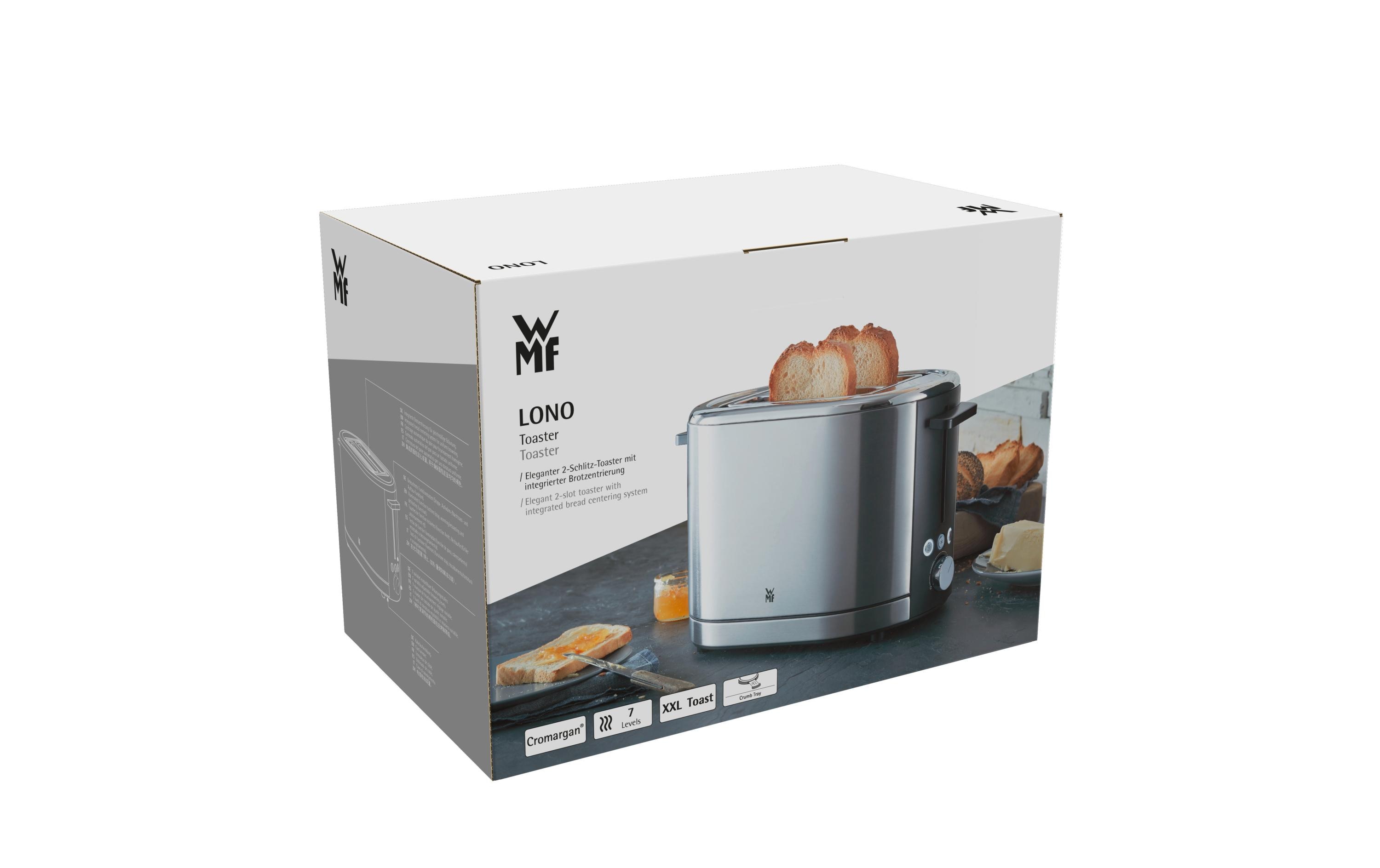 Toaster LONO SilberDoppelschlitztoaster mit sieben Bräunungsstufen