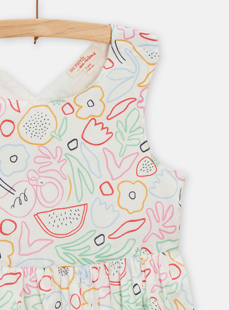 Robe dos croisé imprimé fantaisie pour fille