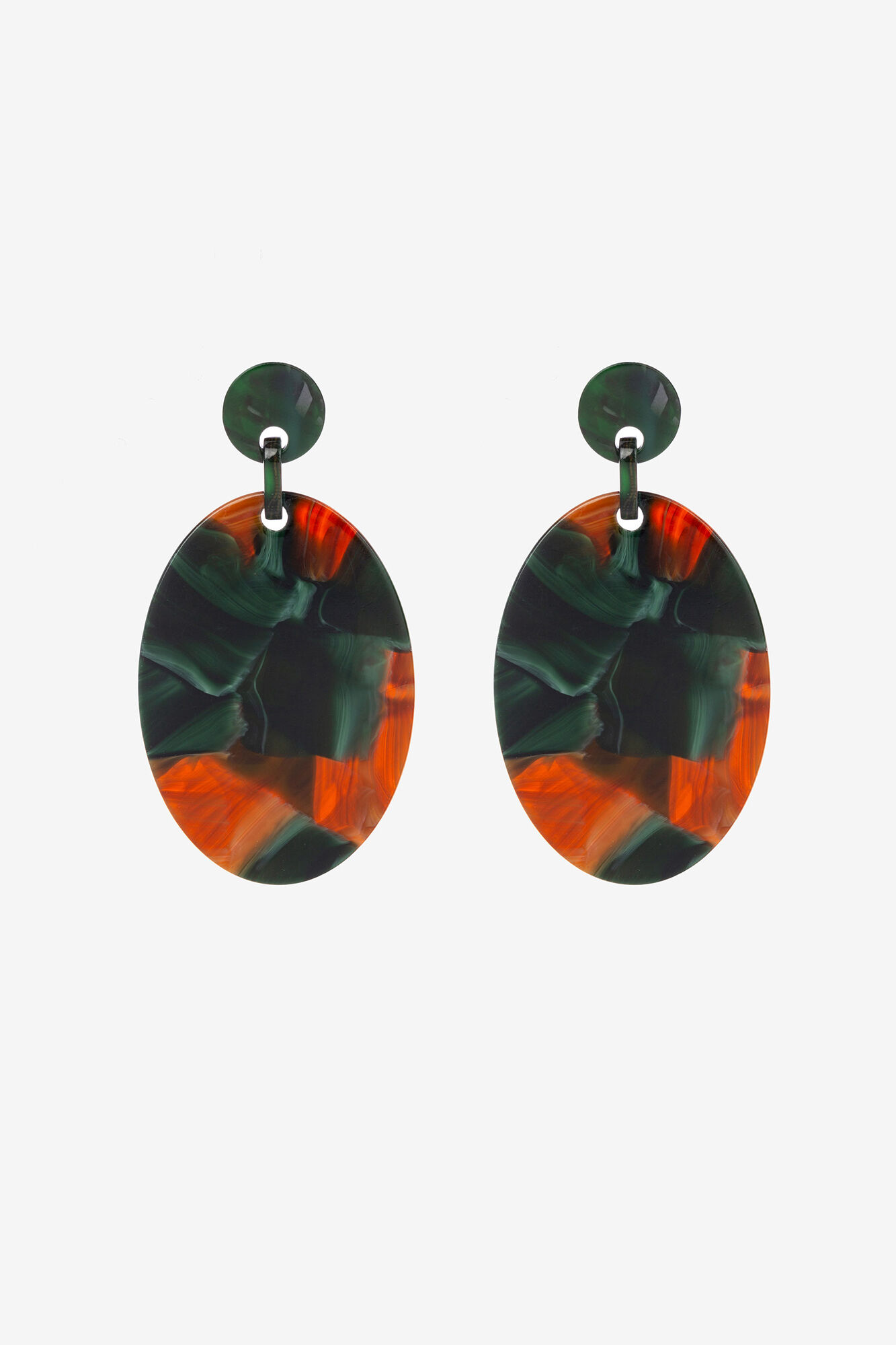 Pendientes largos com detalhes de cores - verde