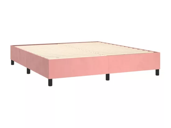 Sommier tapissier avec matelas et LED Rose 180x200 cm Velours