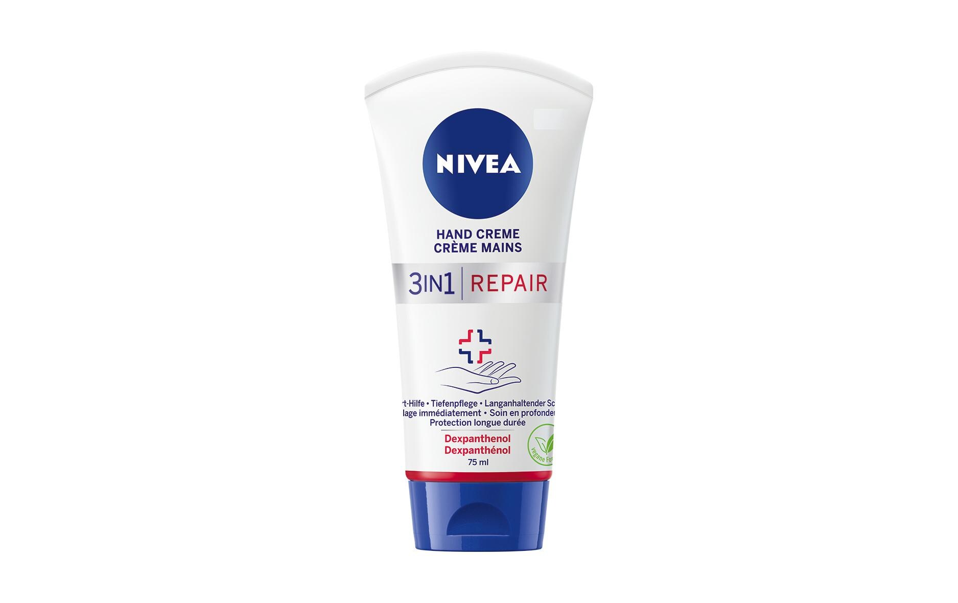 Handcrème 3-in-1 Repair 75 mlFeuchtigkeitsspendende Handpflege gegen trockene und rissige Hände