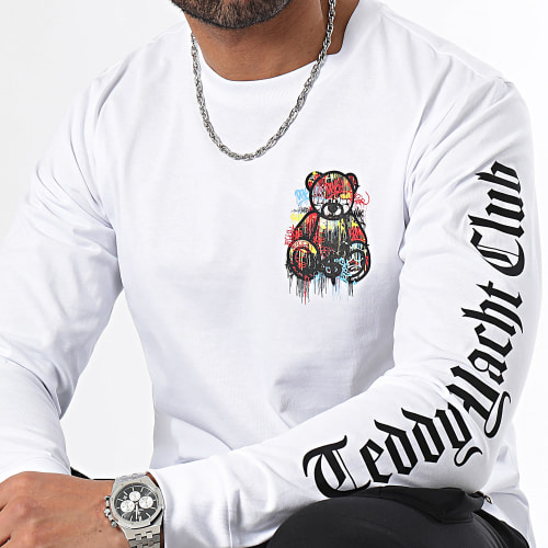 Tee Shirt Manches Longues Essentials Art Series Dripping Chest Blanc