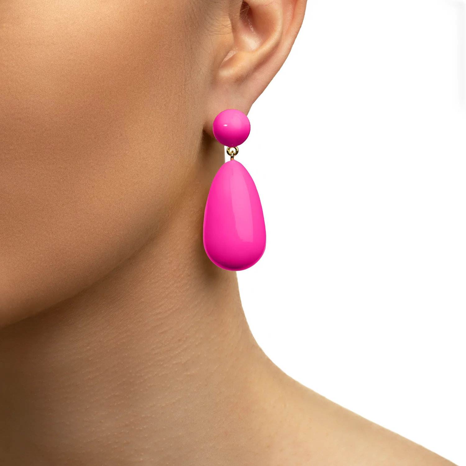 Eshvi  Drop øreringe - Neon Pink