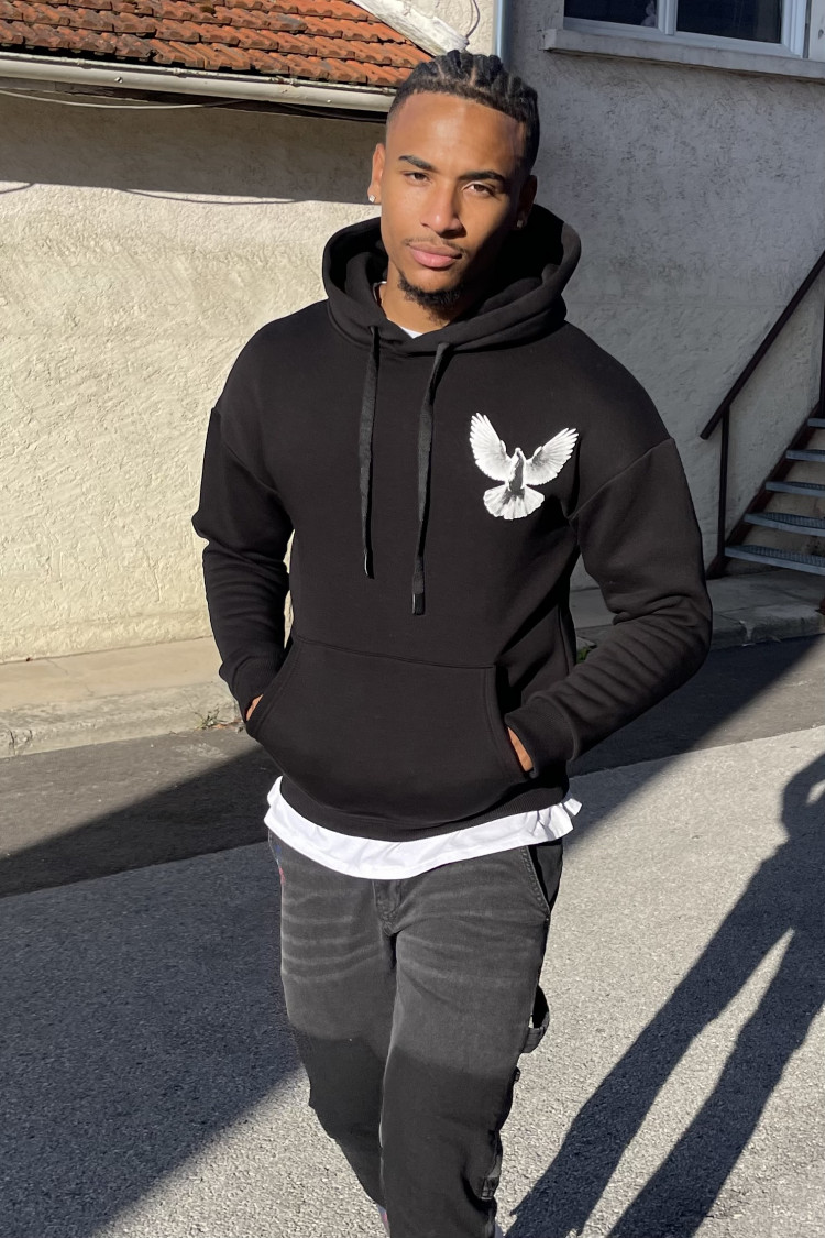 Sweat à capuche noir 