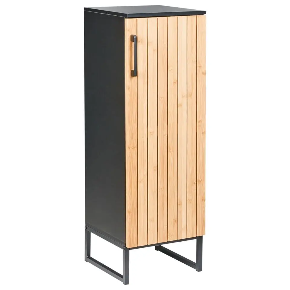 MISCANTI - Badkamerkast - Lichtbruin/Zwart - 30 x 90 cm - Bamboehout