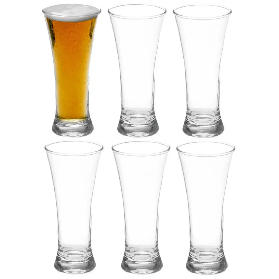 Vivalto Bierglazen - Flutes - transparant glas - 6x - 320 ml