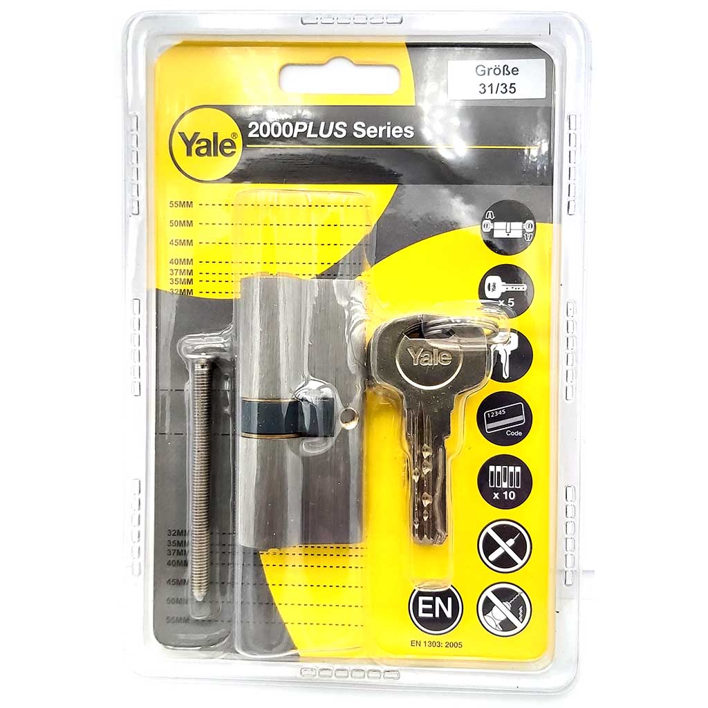 Yale Schliesszylinder mit 5 Schlüssel 31\/35 2000 Plus Serie