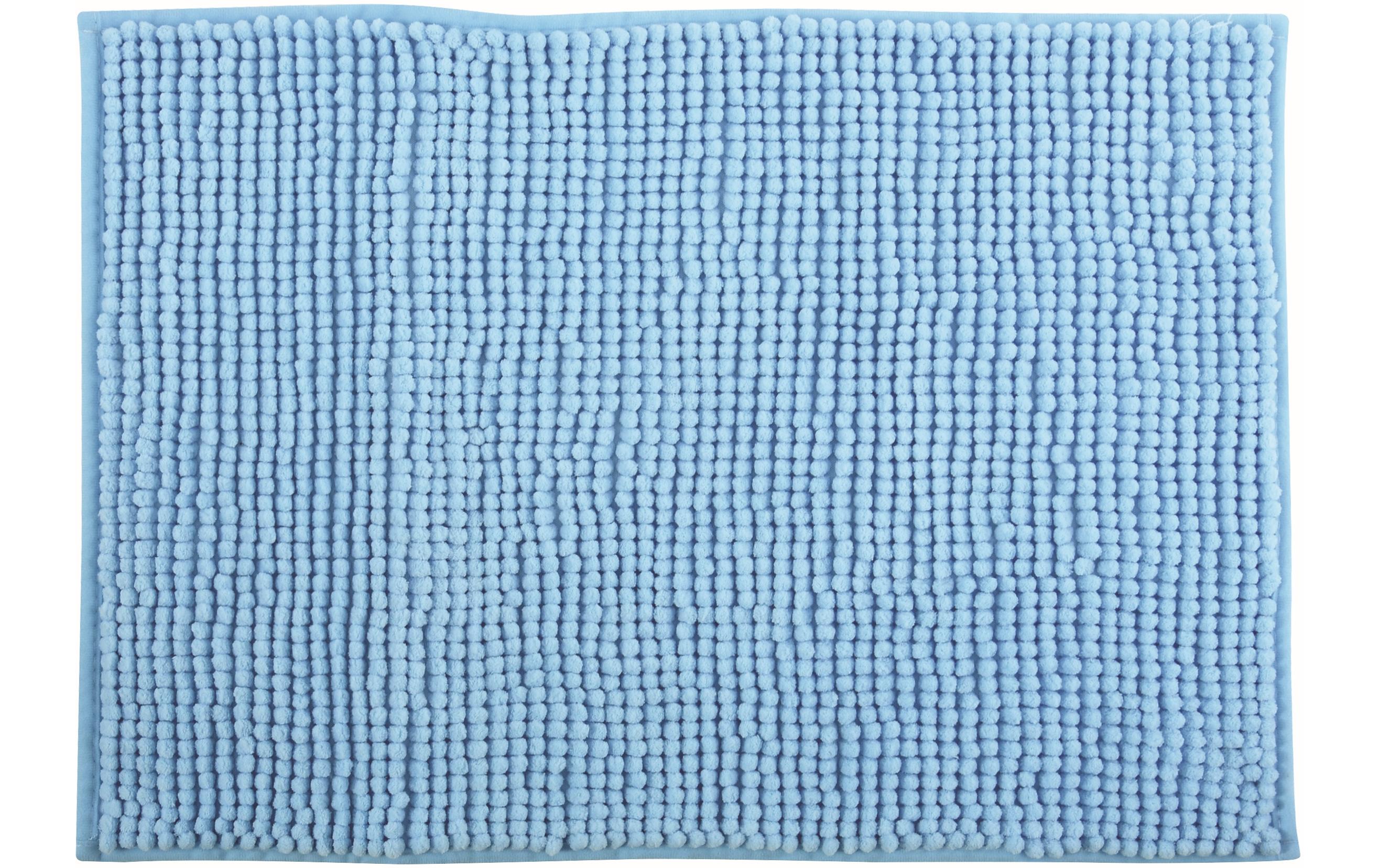 Badteppich Chenille 40 x 60 cm, HellblauBadematte mit rutschfester Unterseite