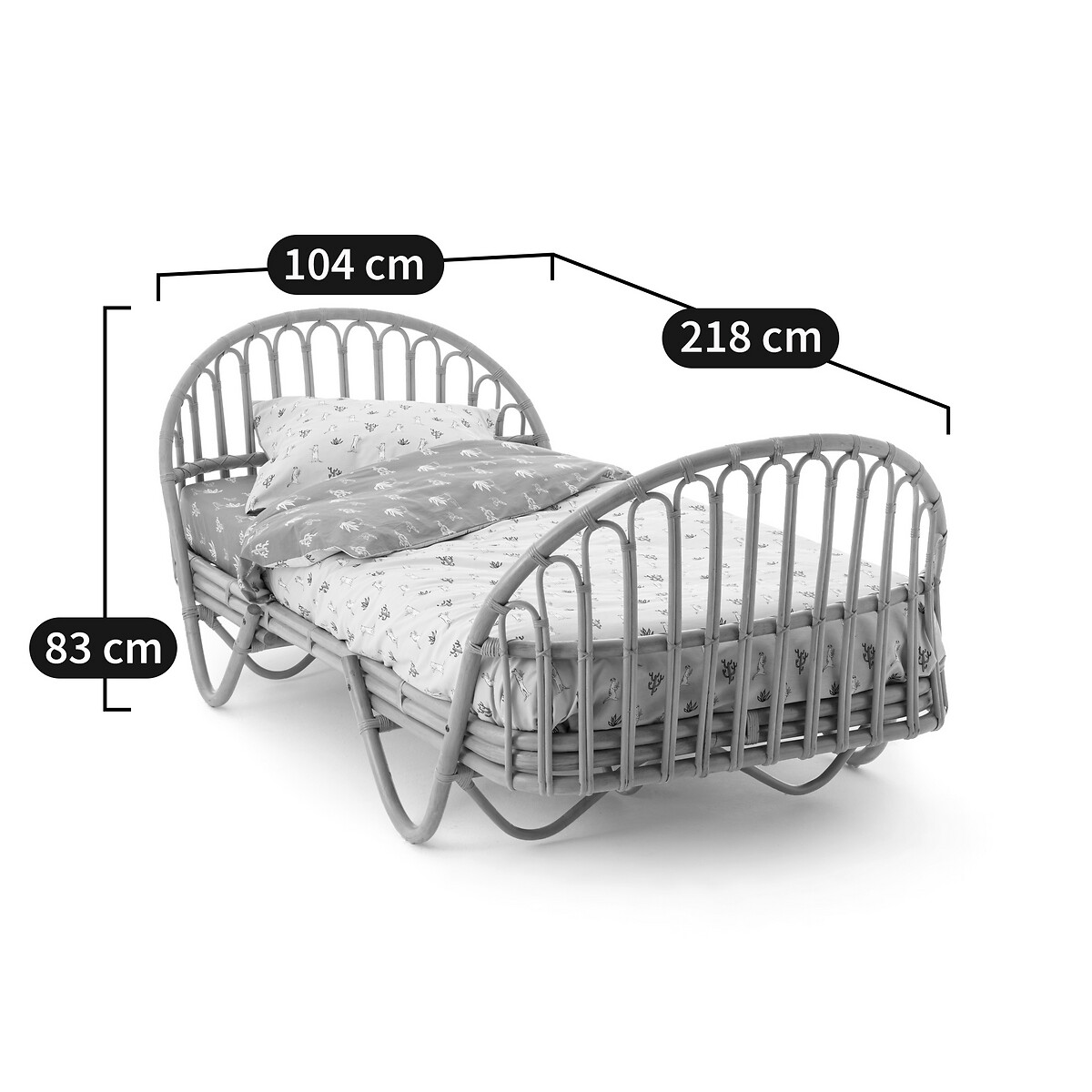 LA REDOUTE INTERIEURS<br>Cama infantil vintage de vime com base, Malu