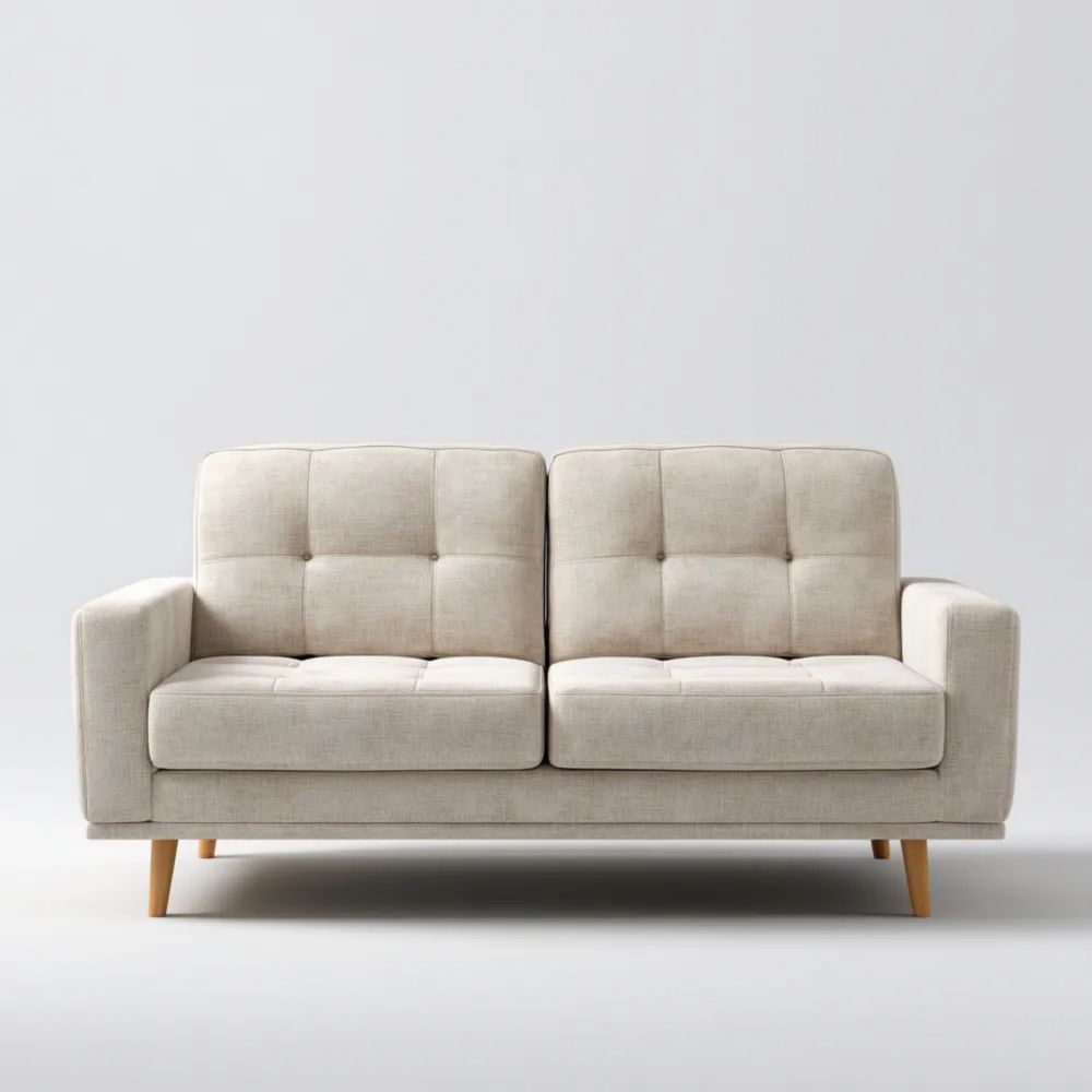 2-Sitzer-Sofa Stoff 140x85x85 cm – Beige – Skandinavisches Design