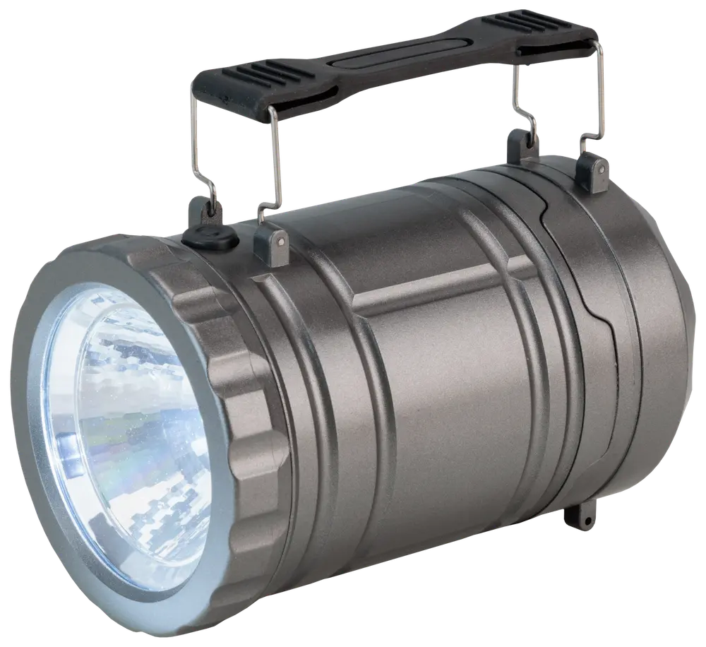 Campinglampe med flamme - ass. farver