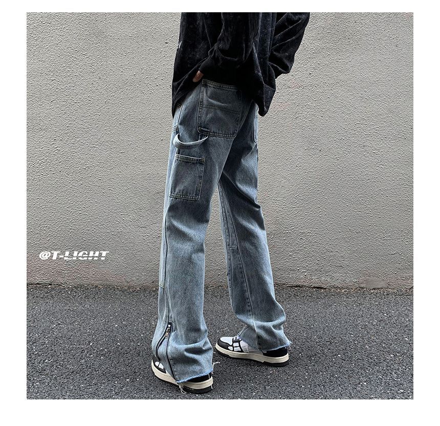 Bay Go Mall - Losse jeans met rits en split