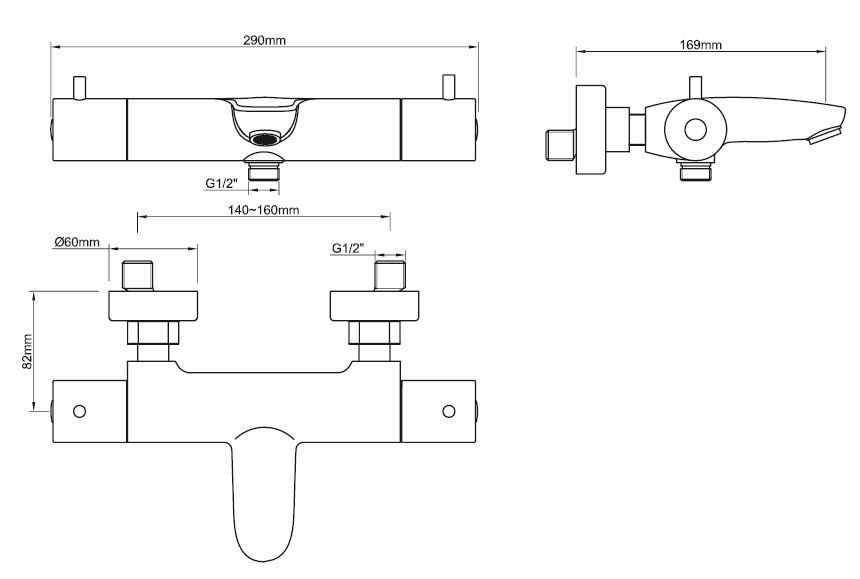 Mueller Cool badthermostaat chroom