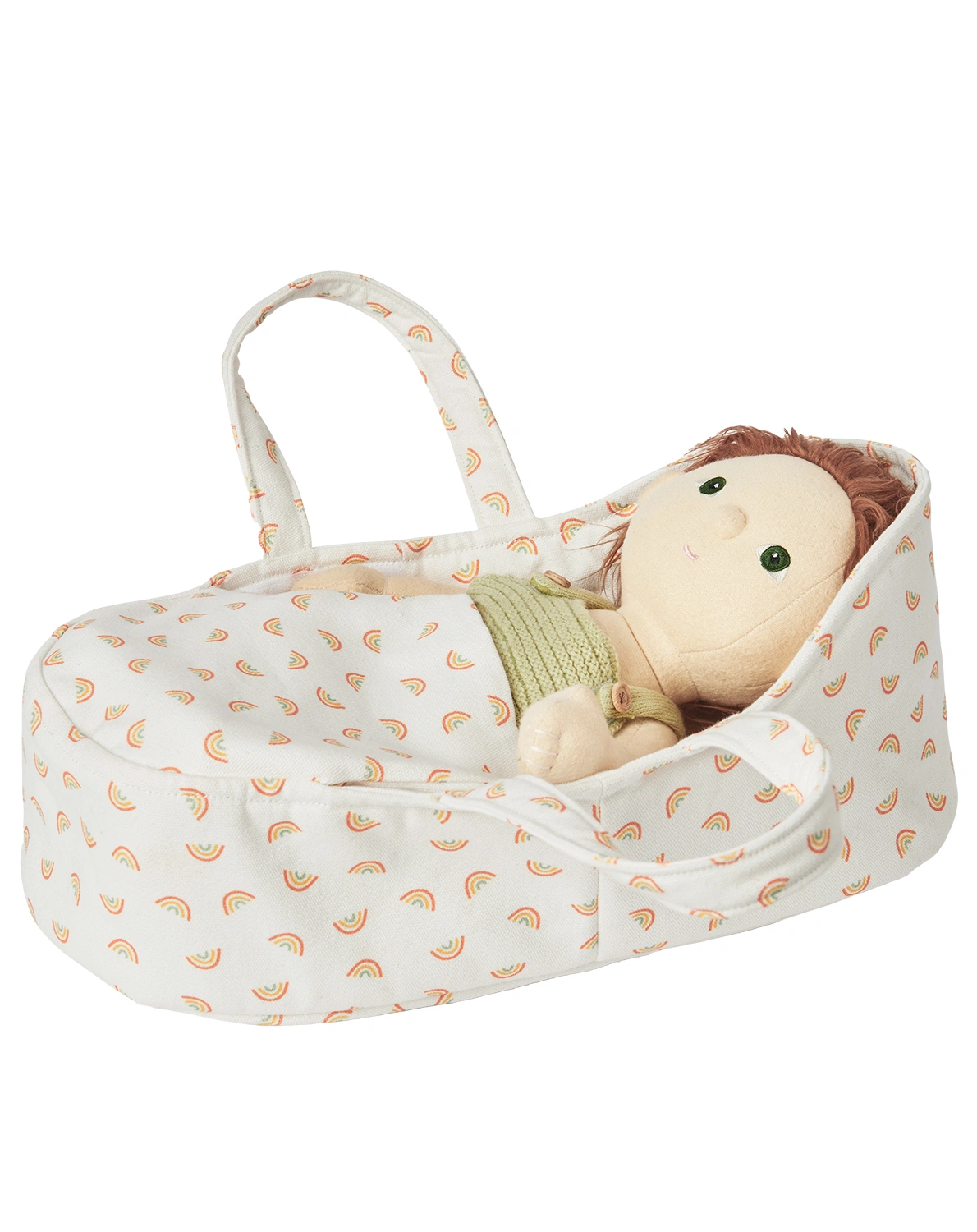 Puppentragetasche DINKUM - RAINBOW (35cm) in creme