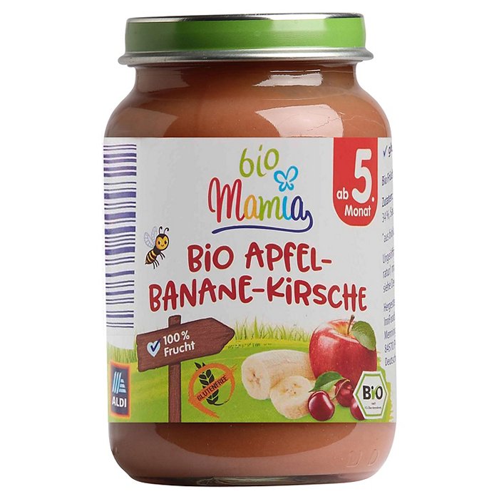 MAMIA BIO Bio-Früchte 190 g, Kirsch-Banane