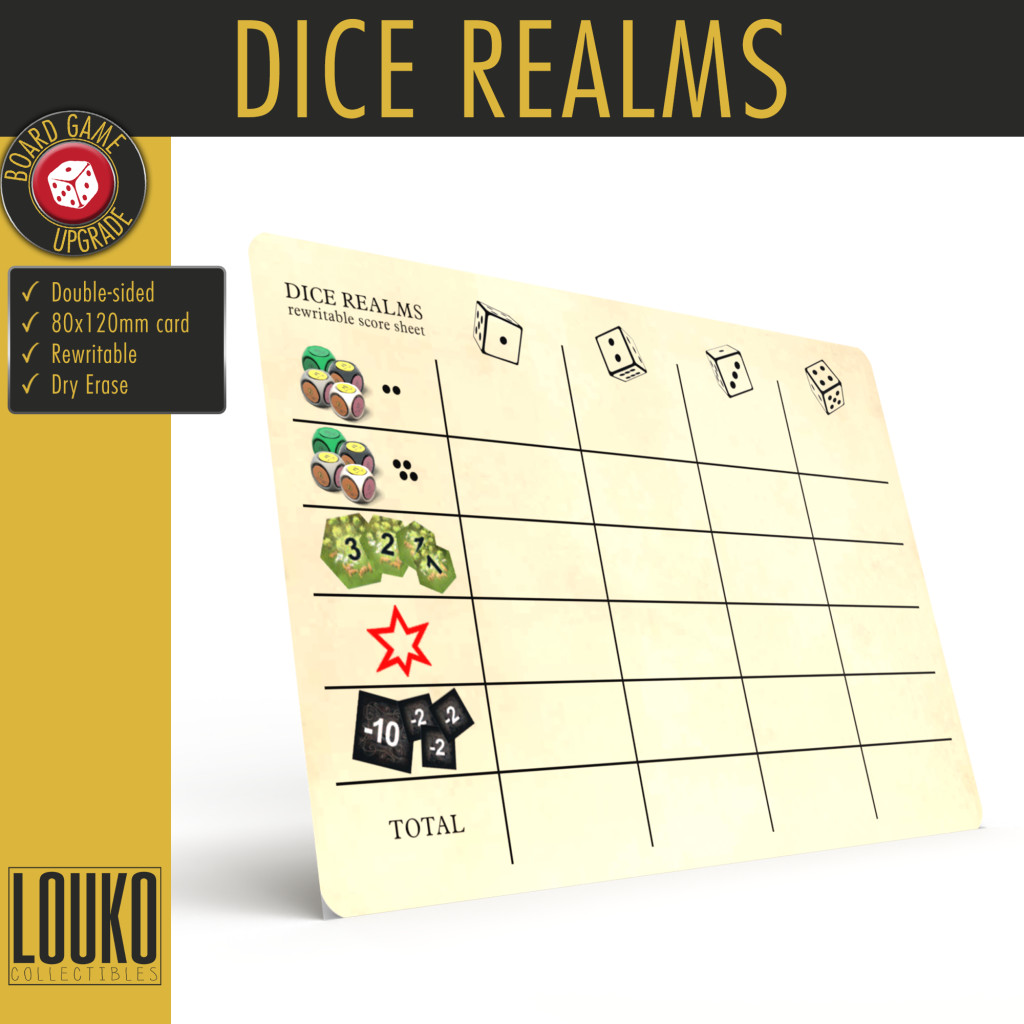 Dice Realms - Feuille de score réinscriptible