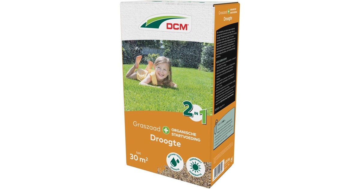 DCMGraszaad Plus Droogte 1,05 kg zaden  (Tot 30 m²)