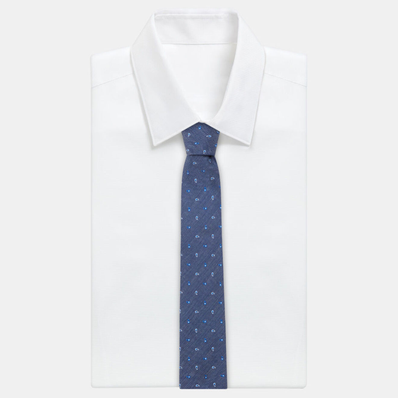 Tommy Hilfiger Cravate en Soie mélangée à imprimé Paisley bleu jean