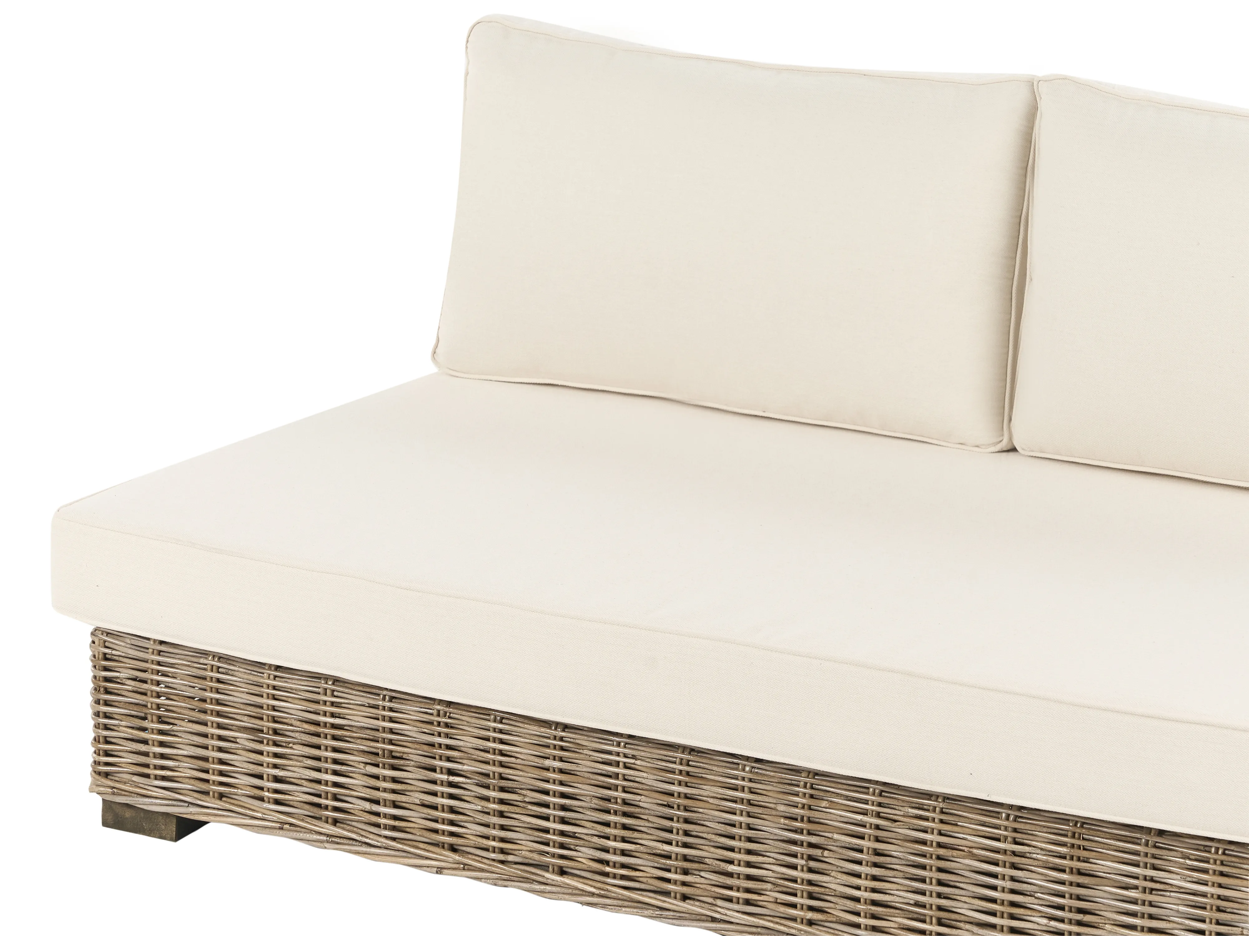 Loungeset met tafel 4-zits VARALLO linkszijdig modulair Rotan Grijs