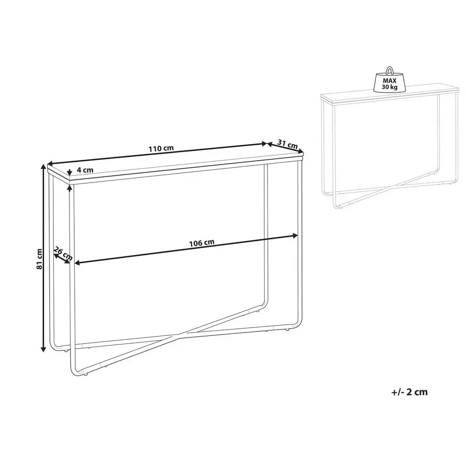 HAZEN - Sidetable - Grijs/Zwart- MDF