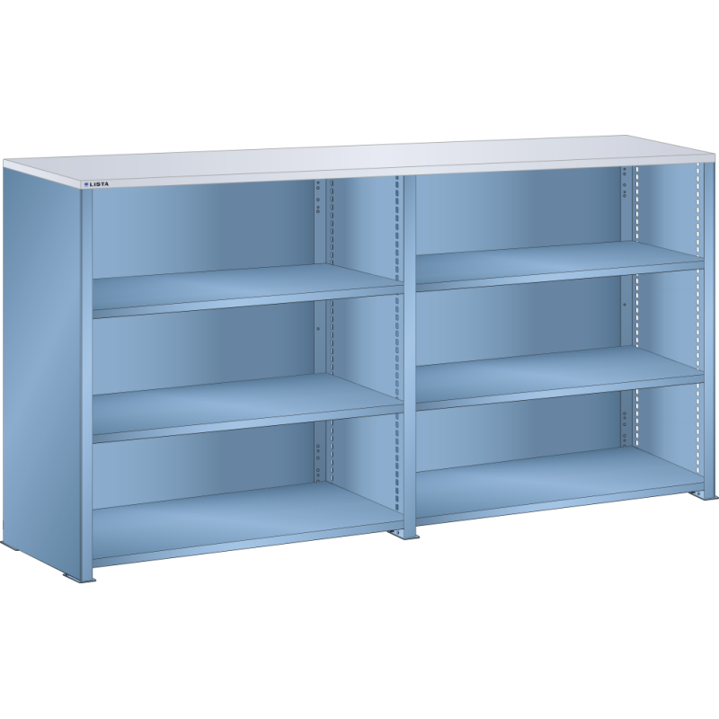 Lista - Rayonnage universel double L 204,7 cm - Plateau en résine synthétique